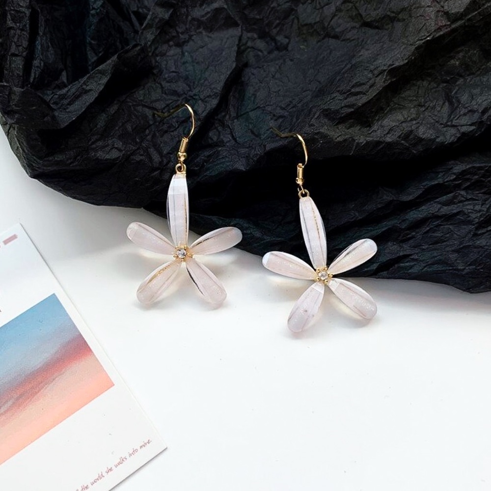 Any 2/$20! Ivory & Crystal Flower Earrings - Picture 5 of 12